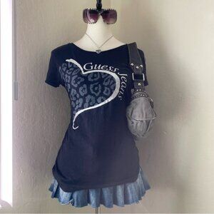 Guess Jeans Black Graphic T-Shirt
